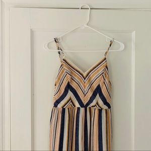 Striped V Neck Romper